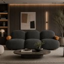 Ver imagem 3 de Sofá Leaf 250 cm 3 Lugares Orgânico Luxo Sala de Estar:Bouclê Cinza Grafite