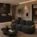 Ver imagem 2 de Sofá Leaf 250 cm 3 Lugares Orgânico Luxo Sala de Estar:Bouclê Cinza Grafite