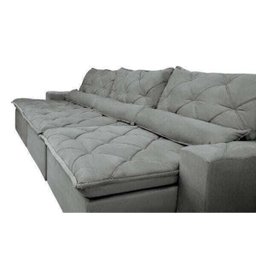 Sofá Lisboa 3,52M Retrátil e Reclinável com Molas No Assento e Almofadas Lombar Tecido Suede - 4 Sofá Lisboa 3,52M Retrátil e Reclinável com Molas No Assento e Almofadas Lombar Tecido Suede - 4