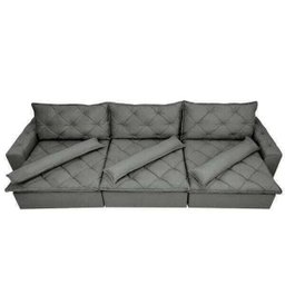 Sofá Lisboa 3,52M Retrátil e Reclinável com Molas No Assento e Almofadas Lombar Tecido Suede - 5 Sofá Lisboa 3,52M Retrátil e Reclinável com Molas No Assento e Almofadas Lombar Tecido Suede - 5