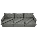 Ver imagem 5 de Sofá Lisboa 3,52M Retrátil e Reclinável com Molas No Assento e Almofadas Lombar Tecido Suede