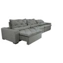 Ver mais imagens de Sofá Lisboa 3,52M Retrátil e Reclinável com Molas No Assento e Almofadas Lombar Tecido Suede