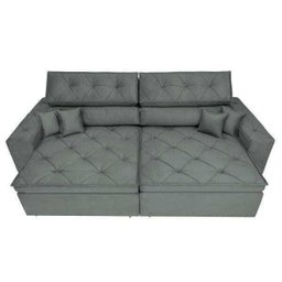 Sofá Austin 3,02M Retrátil e Reclinável com Molas No Assento e Almofadas, Tecido Suede - 5
