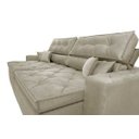 Ver imagem 4 de Sofá Austin 2,22M Retrátil e Reclinável com Molas No Assento e Almofadas, Tecido Suede