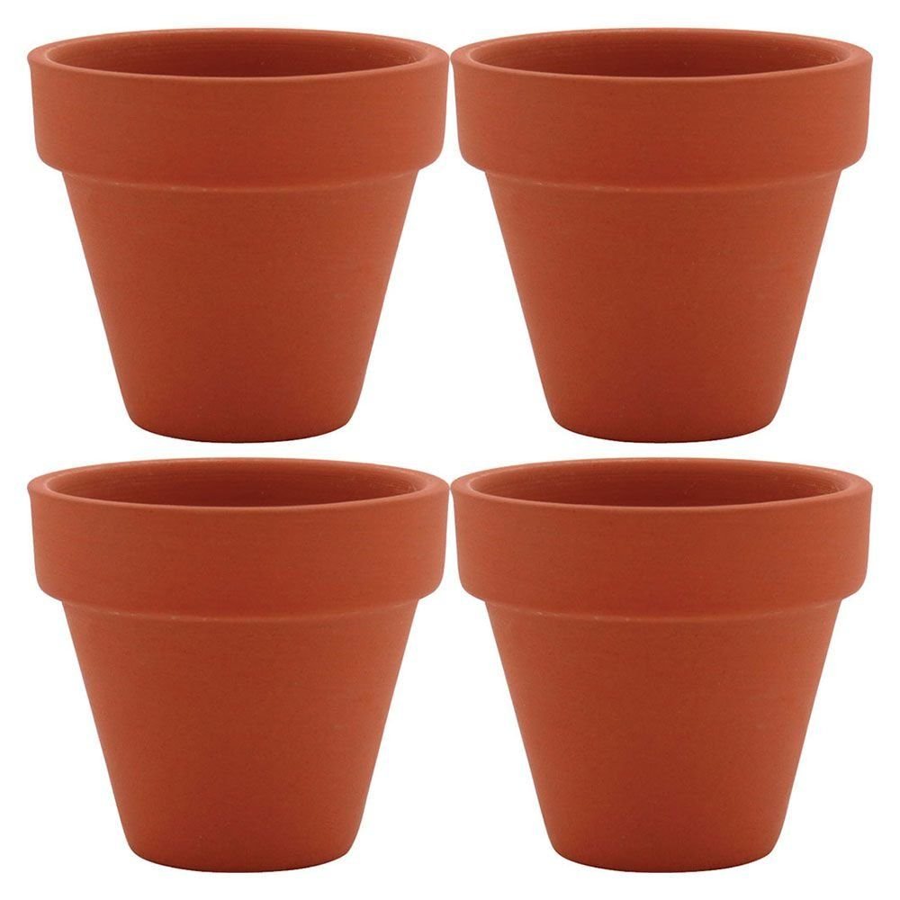 Vaso Clay Terracota Home & Co Natural 5 x 5 cm 4 Pecas Decor