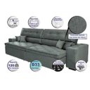 Ver imagem 3 de Sofá Austin 2,62M Retrátil e Reclinável com Molas No Assento e Almofadas, Tecido Suede