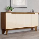 Ver imagem 1 de Buffet Aparador 150cm 4 Portas Pés Retrô Delar Nature/off H02 - Mpozenato