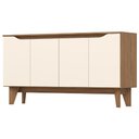 Ver imagem 2 de Buffet Aparador 150cm 4 Portas Pés Retrô Delar Nature/off H02 - Mpozenato