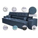 Ver imagem 3 de Sofá Austin 2,22M Retrátil e Reclinável com Molas No Assento e Almofadas, Tecido Suede