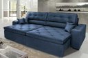Ver imagem 1 de Sofá Austin 2,82M Retrátil e Reclinável com Molas No Assento e Almofadas, Tecido Suede