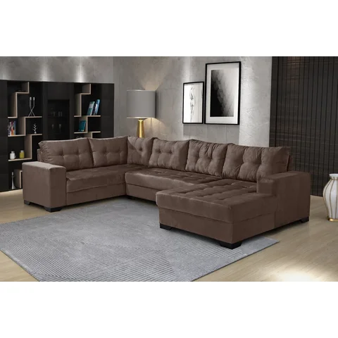 Sofá de Canto 6 Lugares com Chaise Bia 