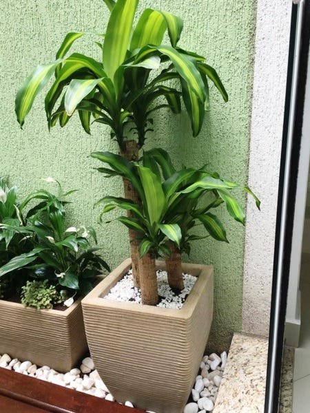 Vaso de Planta Decorativo em Polietileno Areia 45x35cm - 4