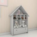 Ver imagem 7 de Kit Quarto Infantil Candy 4 peças com Mesa 2Baú Organizadora + Estante Casinha de Boneca + Prateleir