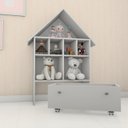 Ver mais imagens de Kit Quarto Infantil Candy 4 peças com Mesa 2Baú Organizadora + Estante Casinha de Boneca + Prateleir