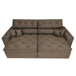 Sofá Austin 2,82M Retrátil e Reclinável com Molas No Assento e Almofadas, Tecido Suede - 4