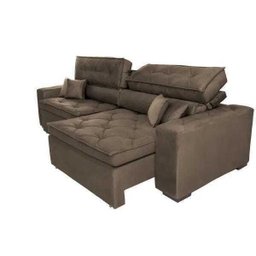 Sofá Austin 2,82M Retrátil e Reclinável com Molas No Assento e Almofadas, Tecido Suede - 7