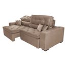 Ver imagem 7 de Sofá Austin 2,62M Retrátil e Reclinável com Molas No Assento e Almofadas, Tecido Suede