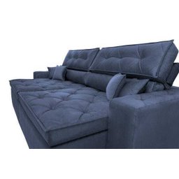 Sofá Austin 3,02M Retrátil e Reclinável com Molas No Assento e Almofadas, Tecido Suede - 4