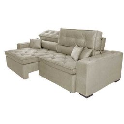 Sofá Austin 2,82M Retrátil e Reclinável com Molas No Assento e Almofadas, Tecido Suede - 7