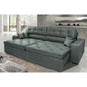 Sofá Austin 2,82M Retrátil e Reclinável com Molas No Assento e Almofadas, Tecido Suede - 1