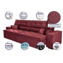 Ver imagem 3 de Sofá Austin 2,82M Retrátil e Reclinável com Molas No Assento e Almofadas, Tecido Suede