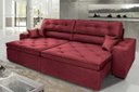 Ver imagem 1 de Sofá Austin 2,82M Retrátil e Reclinável com Molas No Assento e Almofadas, Tecido Suede