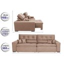 Ver imagem 2 de Sofá Austin 3,02M Retrátil e Reclinável com Molas No Assento e Almofadas, Tecido Suede