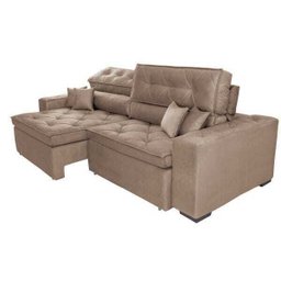 Sofá Austin 3,02M Retrátil e Reclinável com Molas No Assento e Almofadas, Tecido Suede - 7