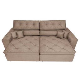 Sofá Austin 3,02M Retrátil e Reclinável com Molas No Assento e Almofadas, Tecido Suede - 5