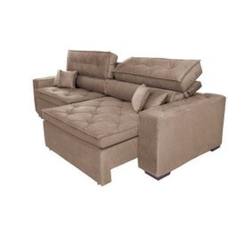 Sofá Austin 3,02M Retrátil e Reclinável com Molas No Assento e Almofadas, Tecido Suede - 8