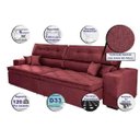 Ver imagem 3 de Sofá Austin 2,22M Retrátil e Reclinável com Molas No Assento e Almofadas, Tecido Suede