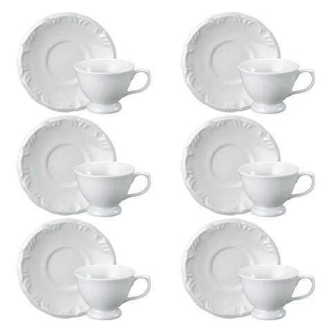 Conjunto 6 Xícaras Pomerode Café C/ Pires - Porcelana Schmidt