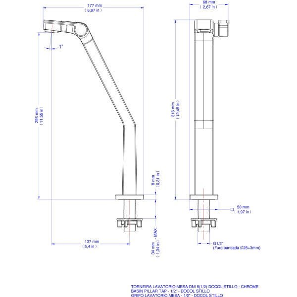 Torneira para Banheiro Bica Alta Docol Stillo - 00820306 - 2