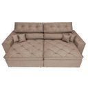 Ver imagem 5 de Sofá Austin 2,22M Retrátil e Reclinável com Molas No Assento e Almofadas, Tecido Suede