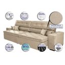 Ver imagem 3 de Sofá Austin 2,42M Retrátil e Reclinável com Molas No Assento e Almofadas, Tecido Suede