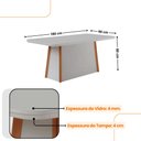 Ver imagem 4 de Mesa de Jantar Diane 180cm Tampo Mdf Vidro com 6 Cadeiras Eloise Moderna Mobília