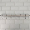 Ver imagem 2 de Barra de Aço Inox 40cm com 6 Ganchos para Cozinha Organizador de Parede Haus Domama