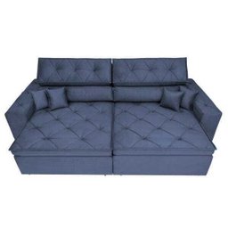 Sofá Austin 2,02M Retrátil e Reclinável com Molas No Assento e Almofadas, Tecido Suede - 5 Sofá Austin 2,02M Retrátil e Reclinável com Molas No Assento e Almofadas, Tecido Suede - 5