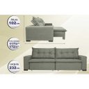 Ver imagem 2 de Sofá Austrália 2.32M Retrátil e Reclinável com Molas e Pillow No Assento Tecido Suede