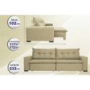 Ver imagem 3 de Sofá Austrália 2.32M Retrátil e Reclinável com Molas e Pillow No Assento Tecido Suede