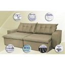 Ver imagem 3 de Sofá Austrália 2.92M Retrátil e Reclinável com Molas e Pillow No Assento Tecido Suede