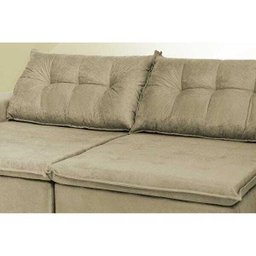 Sofá Austrália 2.92M Retrátil e Reclinável com Molas e Pillow No Assento Tecido Suede - 4 Sofá Austrália 2.92M Retrátil e Reclinável com Molas e Pillow No Assento Tecido Suede - 4