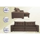 Ver imagem 2 de Sofá Austrália 3.12M Retrátil e Reclinável com Molas e Pillow No Assento Tecido Suede