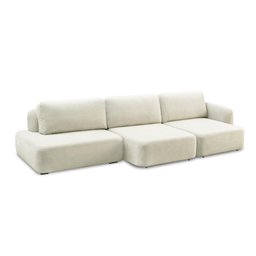 Sofá Decorativo Santiago 5 Lugares 342cm Sala de Estar Retrátil Modulado Bouclê Branco G89 - Gran Be - 2