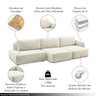 Sofá Decorativo Santiago 5 Lugares 342cm Sala de Estar Retrátil Modulado Bouclê Branco G89 - Gran Be - 3