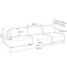 Sofá Decorativo Santiago 5 Lugares 342cm Sala de Estar Retrátil Modulado Bouclê Branco G89 - Gran Be - 4
