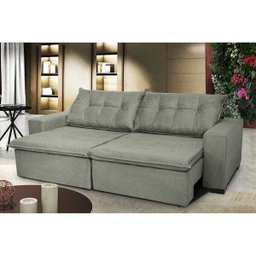 Sofá Austrália 2.92M Retrátil e Reclinável com Molas e Pillow No Assento Tecido Suede - 1 Sofá Austrália 2.92M Retrátil e Reclinável com Molas e Pillow No Assento Tecido Suede - 1