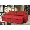 Ver imagem 1 de Sofá Austrália 2.72M Retrátil e Reclinável com Molas e Pillow No Assento Tecido Suede