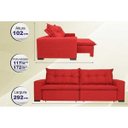 Ver imagem 2 de Sofá Austrália 2.72M Retrátil e Reclinável com Molas e Pillow No Assento Tecido Suede
