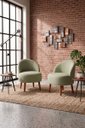 Ver imagem 1 de Kit Duas Poltronas Decor Leitura Cadeiras Estofadas Jade Erva Doce Liso